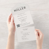Architectural Surname QR Wedding All In One Einladung (Abreißen)