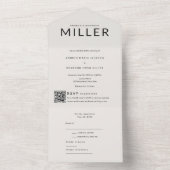 Architectural Surname QR Wedding All In One Einladung (Innen Boden)