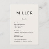 Architectural Wedding Details Timeline Begleitkarte (Vorderseite)