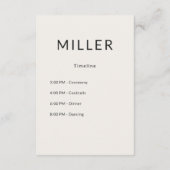 Architectural Wedding Details Timeline Begleitkarte (Rückseite)