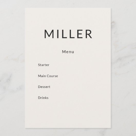 Architectural Wedding Program Menu Programm (Rückseite)