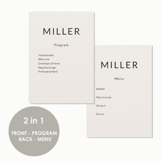 Architectural Wedding Program Menu Programm