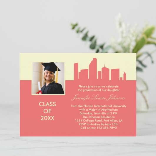 Architecture Abschluss Foto Einladung (Stehend Vorderseite)