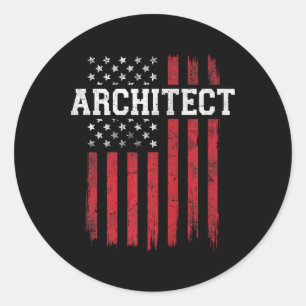 Architecture American Flag USA Patriot Patriotic Runder Aufkleber