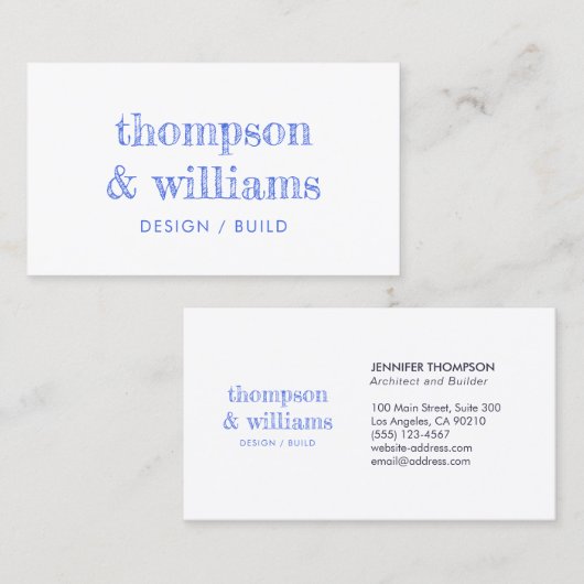 Architecture Blue White Beruflich Visitenkarte (Vorne/Hinten)