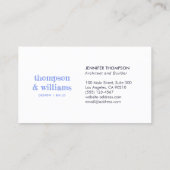 Architecture Blue White Beruflich Visitenkarte (Rückseite)