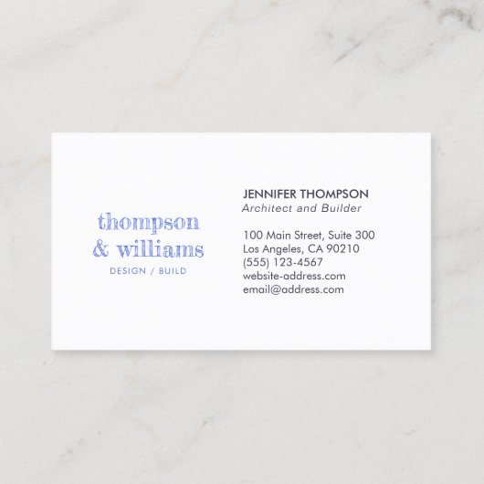 Architecture Blue White Beruflich Visitenkarte (Rückseite)