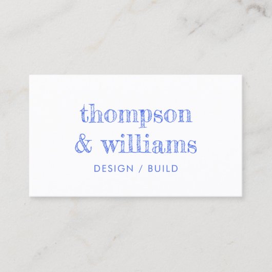 Architecture Blue White Beruflich Visitenkarte (Vorderseite)