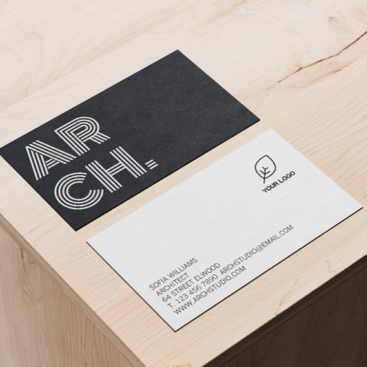 Architecture Custom Fügen Sie Ihr Logo schwarz und Visitenkarte