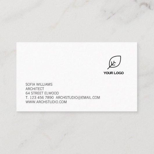 Architecture Custom Fügen Sie Ihr Logo schwarz und Visitenkarte (Rückseite)