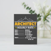 Architecture Hourly Rate Funny Handyman Vater Postkarte (Stehend Vorderseite)