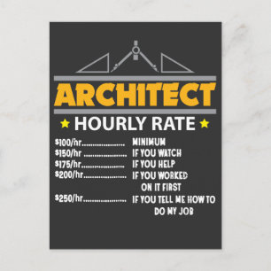 Architecture Hourly Rate Funny Handyman Vater Postkarte