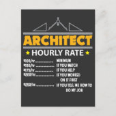 Architecture Hourly Rate Funny Handyman Vater Postkarte (Vorderseite)