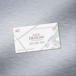 Architecture Minimalistisch Blue Print White Magnetische Visitenkarte