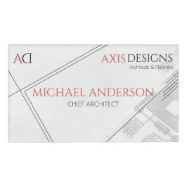 Architecture Minimalistisch Blue Print White Namenschild