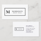 Architecture Monogram Schwarz-weiß Beruflich Visitenkarte (Vorne/Hinten)