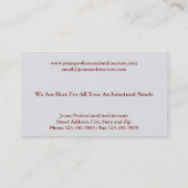 Architecture Zuhause Builder Business Card Visitenkarte (Rückseite)