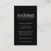 Architekt 3D schwarze/silberne Grenzen Visitenkarte (Rückseite)