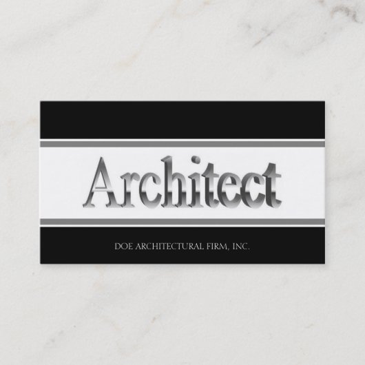 Architekt 3D Script B/W Visitenkarte (Vorderseite)