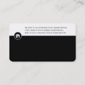 Architekt | Architektur Designs Black Visitenkarte (Rückseite)