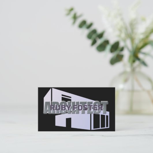 Architekt Beruflich Elegant Black Visitenkarte (Stehend Vorderseite)
