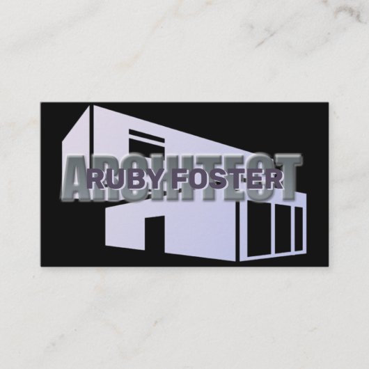 Architekt Beruflich Elegant Black Visitenkarte (Vorderseite)