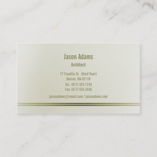 Architekt | beruflich visitenkarte (Rückseite)