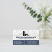 Architekt Blueprint | Logo für Zuhause-Eigenschaft Visitenkarte (Stehend Vorderseite)