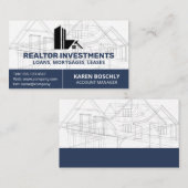 Architekt Blueprint | Logo für Zuhause-Eigenschaft Visitenkarte (Vorne/Hinten)