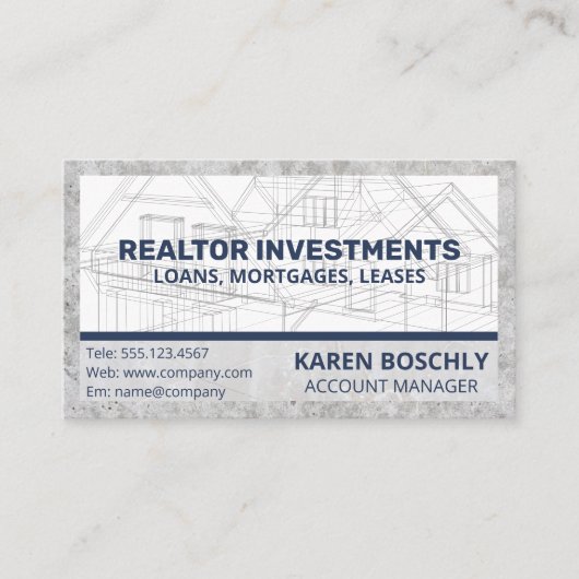 Architekt Blueprint | Property-Gebäude Visitenkarte (Vorderseite)