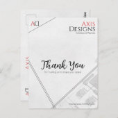 Architekt Danke Postcard mit Blueprint Design Postkarte (Vorne/Hinten)