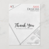 Architekt Danke Postcard mit Blueprint Design Postkarte (Vorderseite)