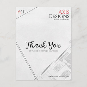 Architekt Danke Postcard mit Blueprint Design Postkarte