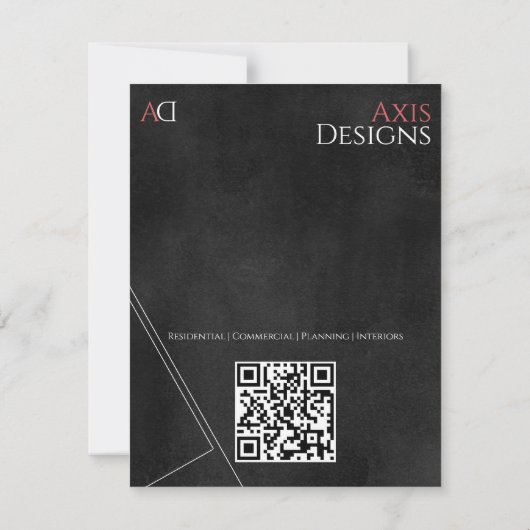 Architekt Dankeschön Karte mit Blueprint Design (Rückseite)