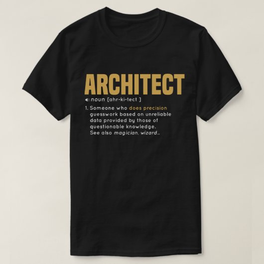 ARCHITEKT Definitions-cooles Geschenk mit gelber T-Shirt (Design vorne)