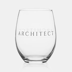 ARCHITEKT Edelstahlglas / Schwarz Weinglas Ohne Stiel