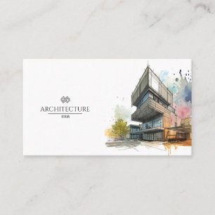 Architekt Erbauer Wasserfarbe Geschäft Branding Visitenkarte