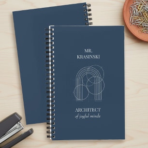 Architekt Froher Gedanken Personalisiertes Lehrerb Notizblock