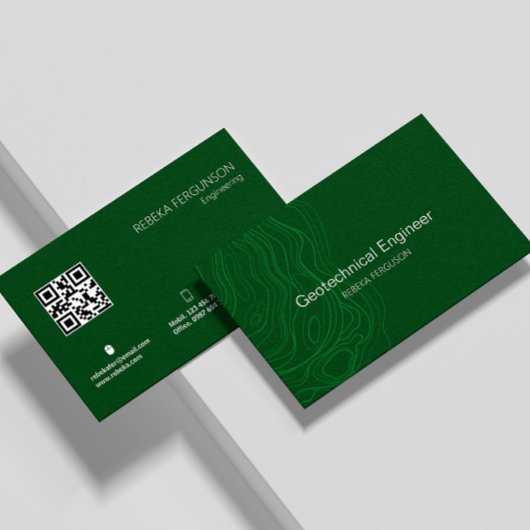 Architekt Gebäude Contractor Dark Green Qr Code Visitenkarte