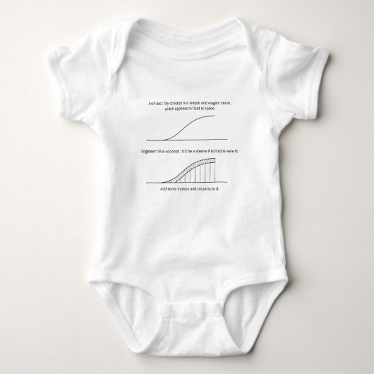 Architekt gegen Ingenieur Baby Strampler (Vorderseite)