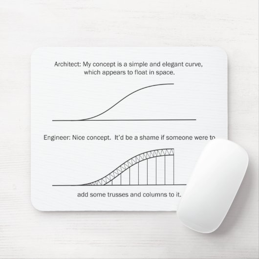 Architekt gegen Ingenieur Mousepad (Mit Mouse)