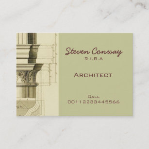 Architekt ~ gotische Architektur-Entwurf Visitenkarte