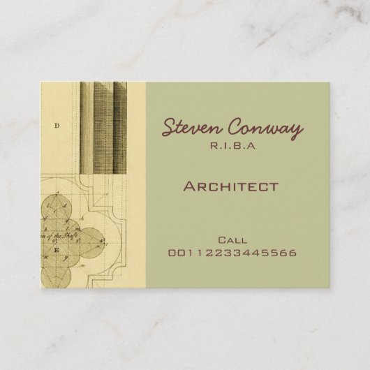 Architekt ~ gotische Architektur-Entwurf Visitenkarte (Vorderseite)