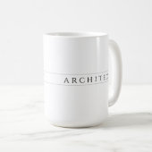ARCHITEKT Große weiße Keramik Tasse / Schwarz (VorderseiteRechts)