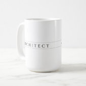 ARCHITEKT Große weiße Keramik Tasse / Schwarz (Vorderseite Links)