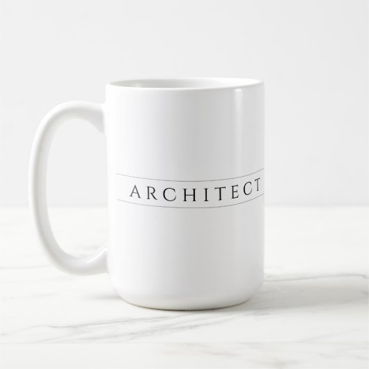 ARCHITEKT Große weiße Keramik Tasse / Schwarz (Links)