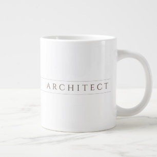 ARCHITEKT Große Weiße Tasse / Sepia
