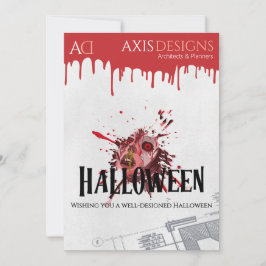 Architekt Halloween Zombie & Blood Greetings Feiertagskarte