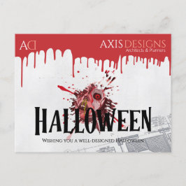 Architekt Halloween Zombie & Blood Greetings Feiertagspostkarte