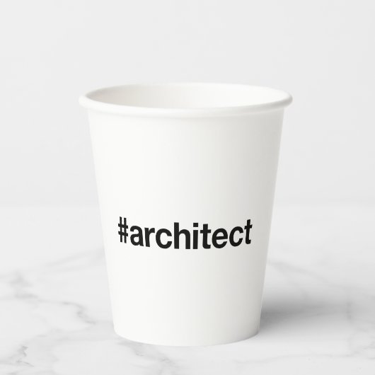 ARCHITEKT Hashtag Pappbecher (Vorderseite)